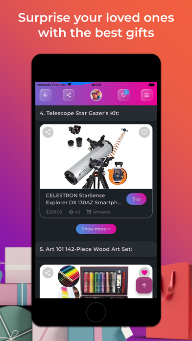 Gift Ideas: Giftadvisor AI app Screenshot