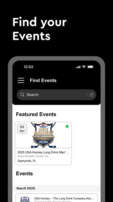 USA Hockey Adult Events Screenshot