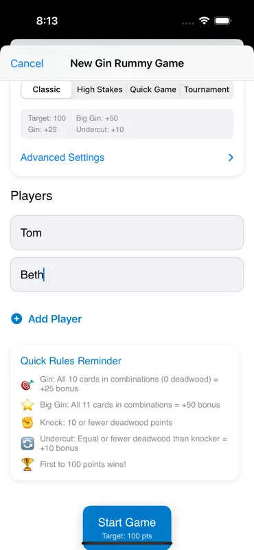 Gin Rummy Score screenshot 2 of 7