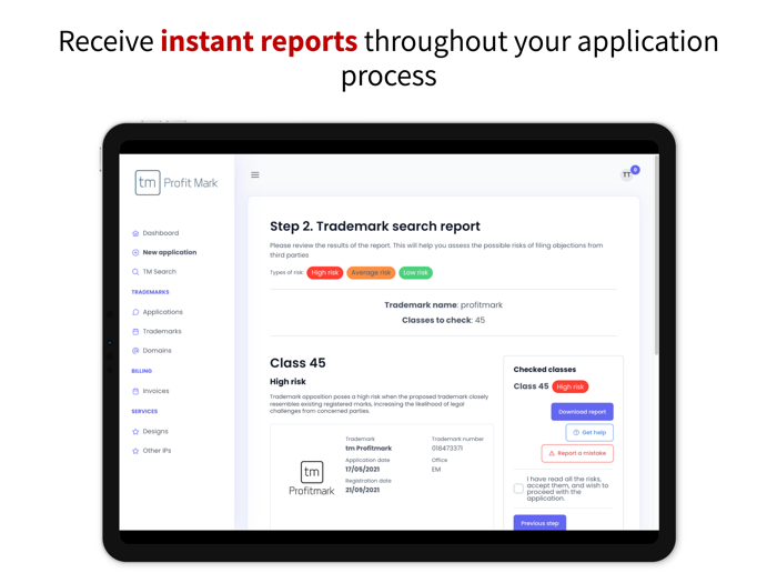 Profitmark trademark assistant