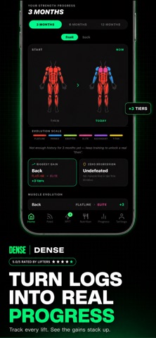 Dense Fitness App iPhone screenshot