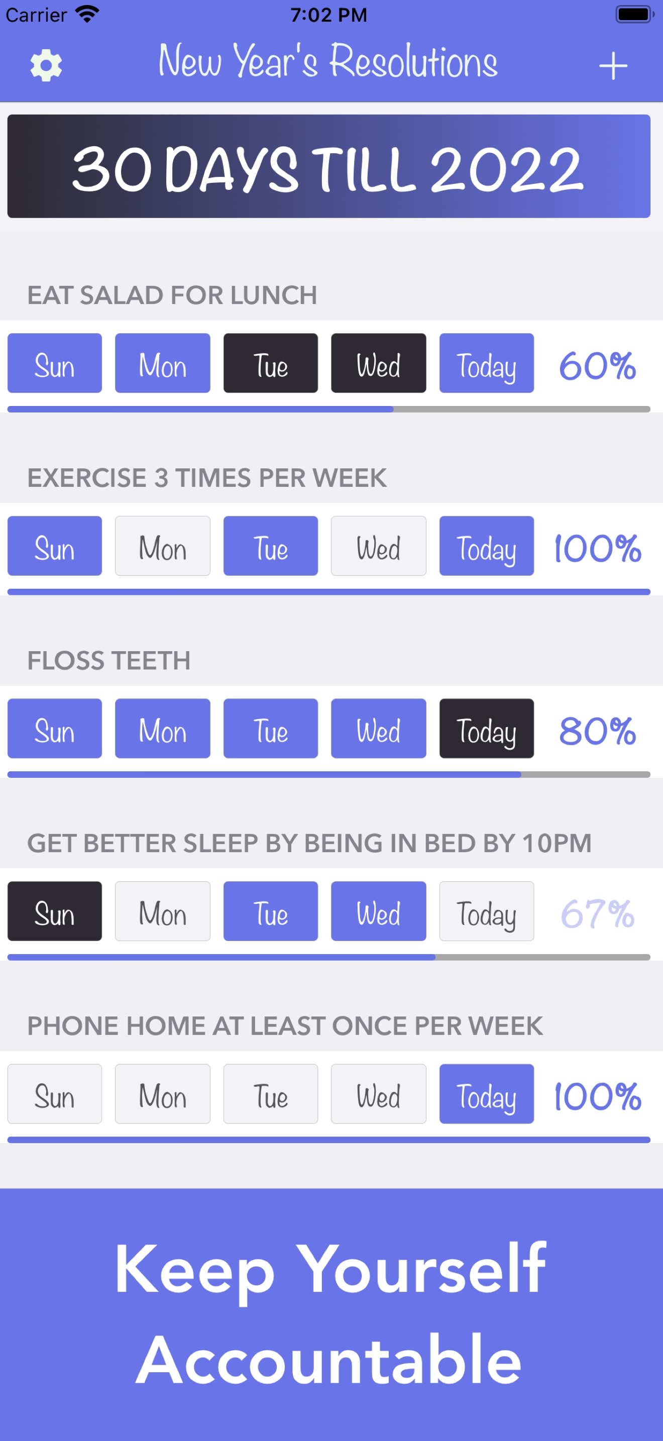 New Year's Resolutions Tracker