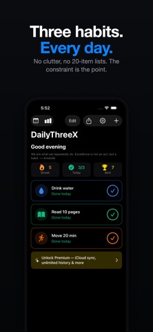 DailyThreeX - Habit Tracker screenshot