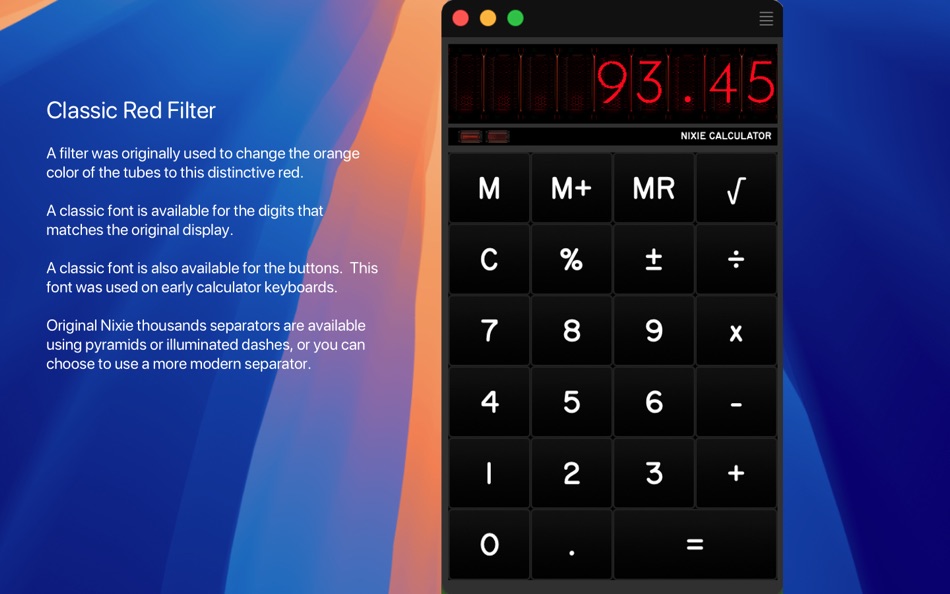 #6. Nixie Calculator (macOS) 由: UNB SYSTEMS PTY LTD