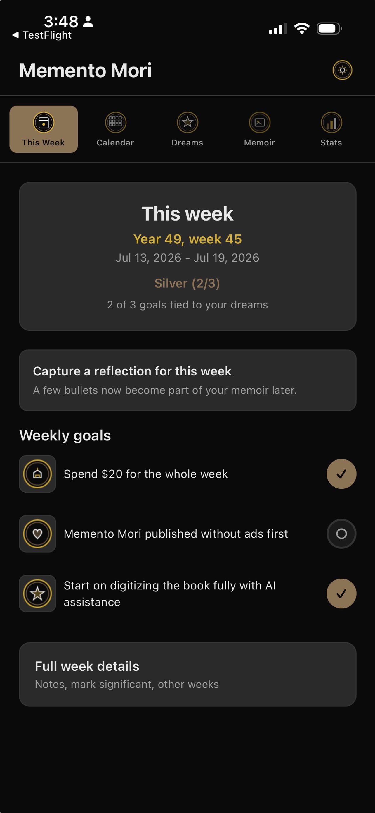 Screenshot 1 of Memento Mori: 90-year calendar