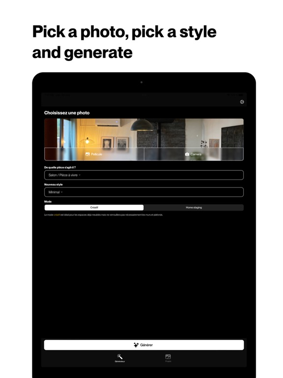 Gepetto - Virtual Staging AI iPad screenshot 2 - Graphics & Design app