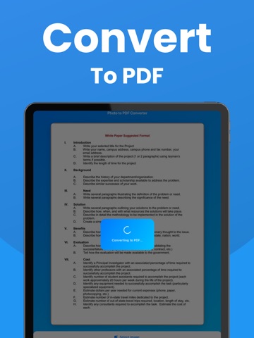 Pictures to PDF Converter iPad screenshot