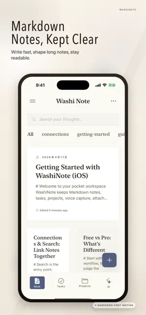 AI Markdown Notes - WASHINOTE screenshot 1