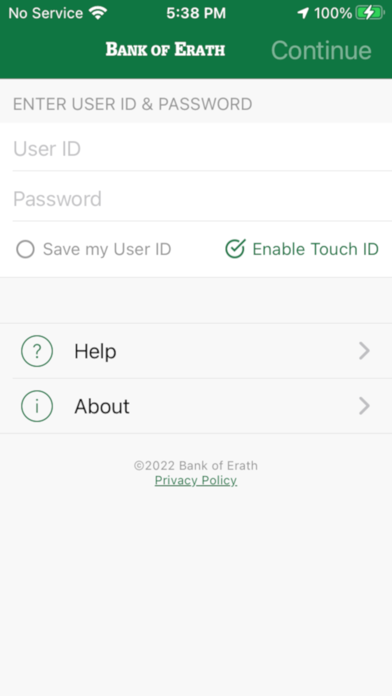 Bank of Erath Screenshot
