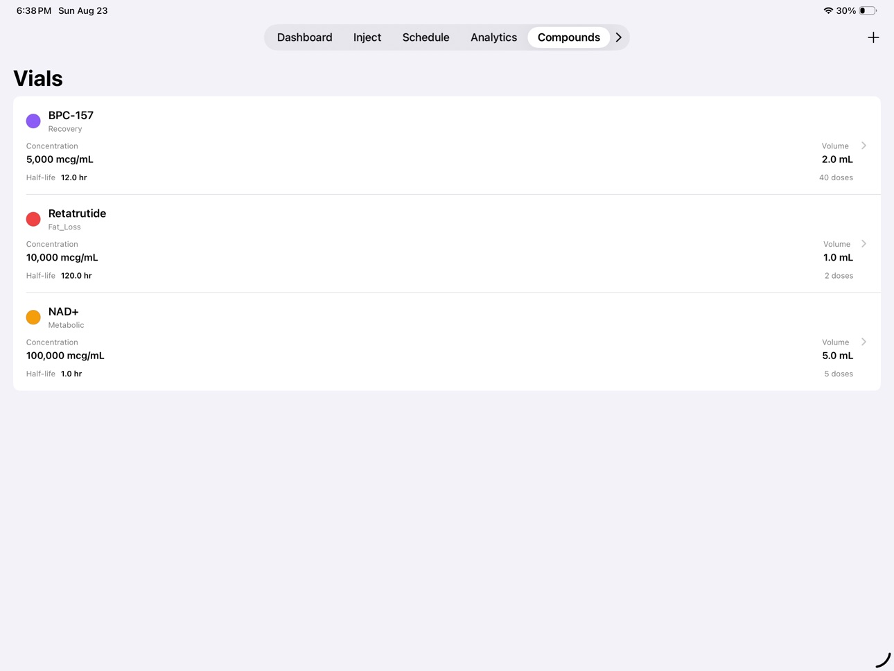 Screenshot 11 of Venus Peptide Tracker