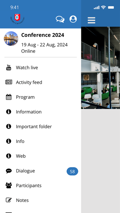 Örebro universitet – mötesapp Screenshot