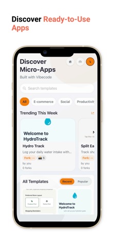 Vibecode apps IDE screenshot