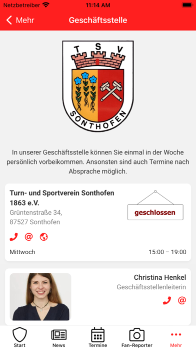 TSV Sonthofen Vereinsapp Screenshot