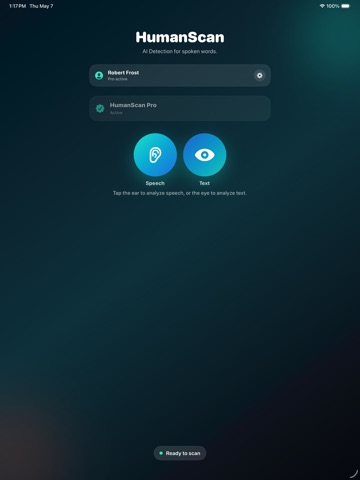 HumanScan iPad screenshot