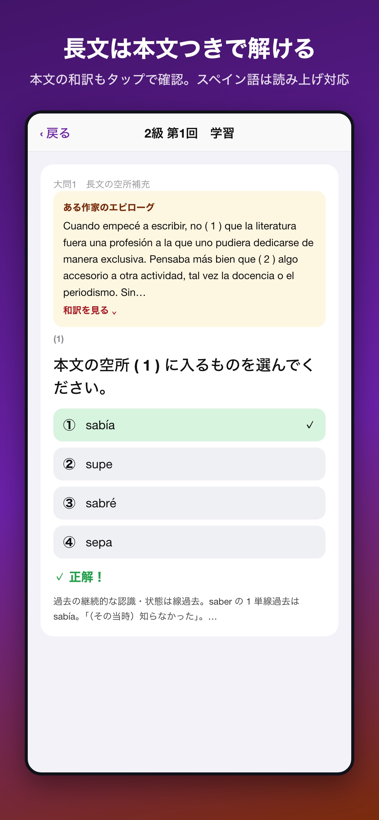 Screenshot 4 of スペイン語模擬問題集 2級