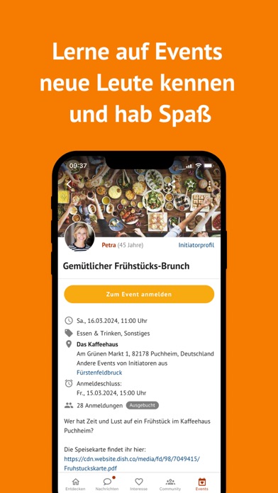 Funkenflug Dating App & Events Screenshot