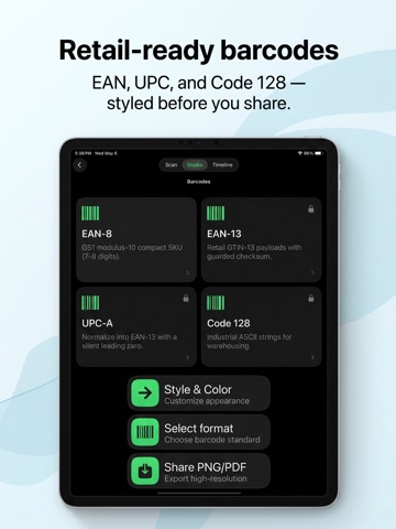QR Code or Barcode iPad screenshot