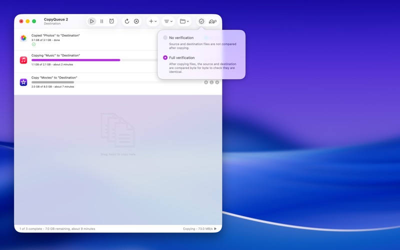 CopyQueue screenshot