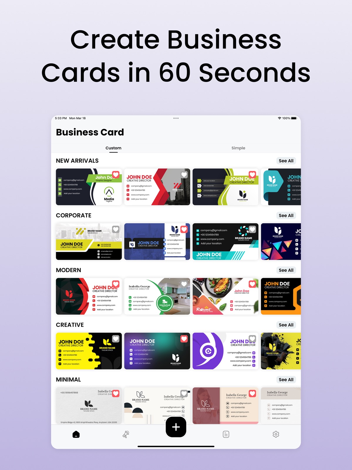 Business Card Maker - Creator ipad screenshot 2
