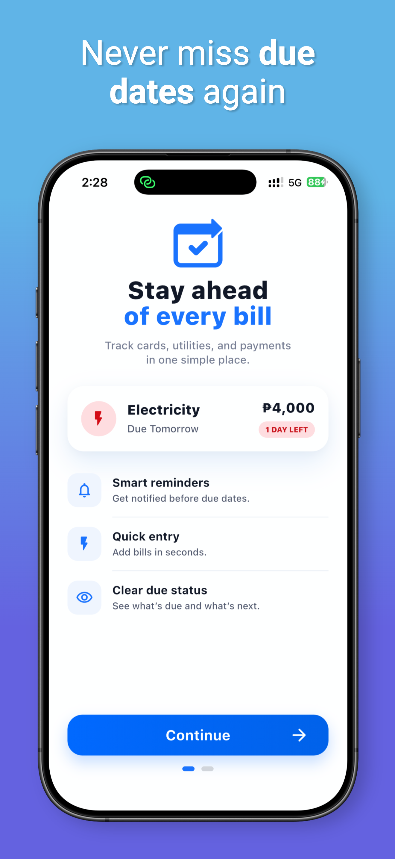 NextDue: Bill Tracker