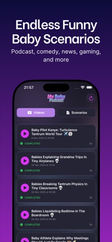 My Baby Podcast - AI Videos iPhone screenshot