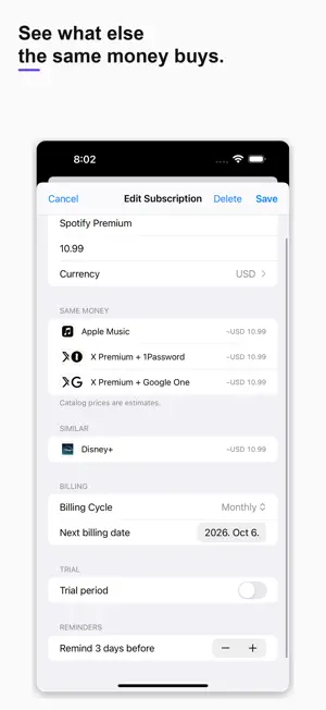 Subscription Tracker: SubSub screenshot 4