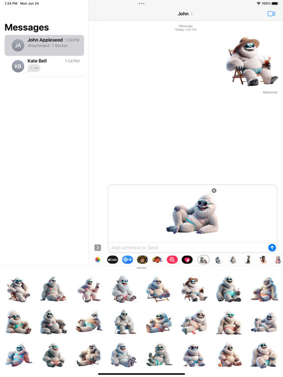 Screenshot #5 pour Sunbathing Yeti Stickers