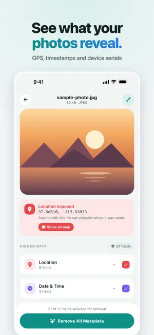 Scrub — Clean photo metadata screenshot 1