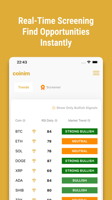 Screenshot #1 pour Coinim Trend, News, RSI Alerts
