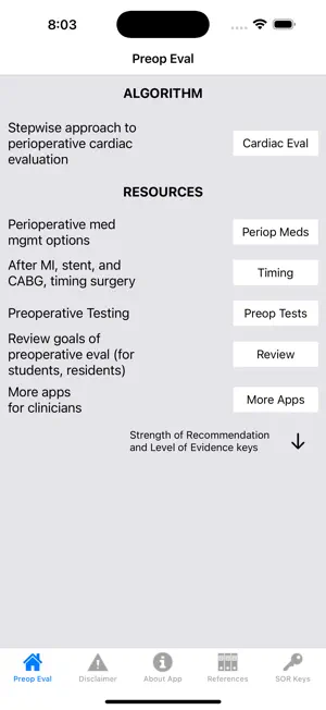 Preop Eval screenshot 1
