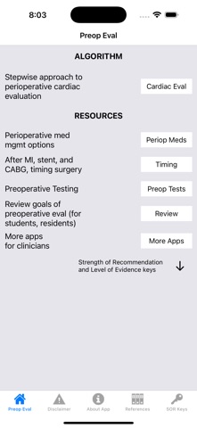 Preop Eval screenshot