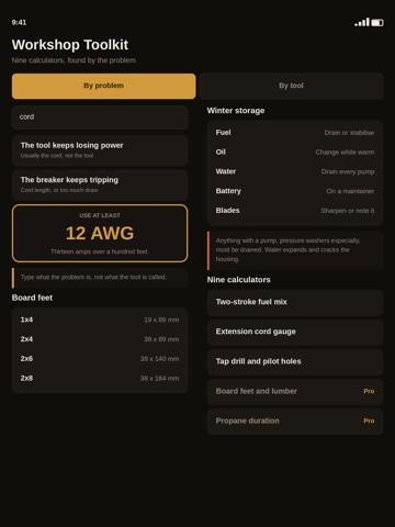 Workshop Toolkit iPad screenshot