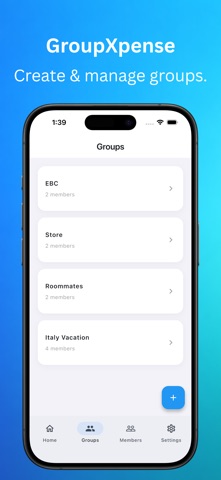 GroupXpense - Split Bill iPhone screenshot