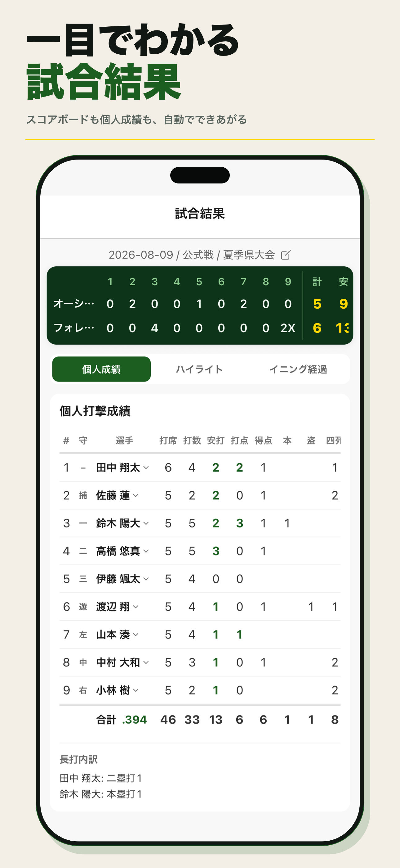 シェアスコア｜少年野球や高校野球の感動を形に screenshot 3