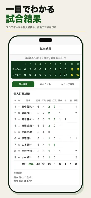 シェアスコア｜少年野球や高校野球の感動を形に screenshot 3 of 8
