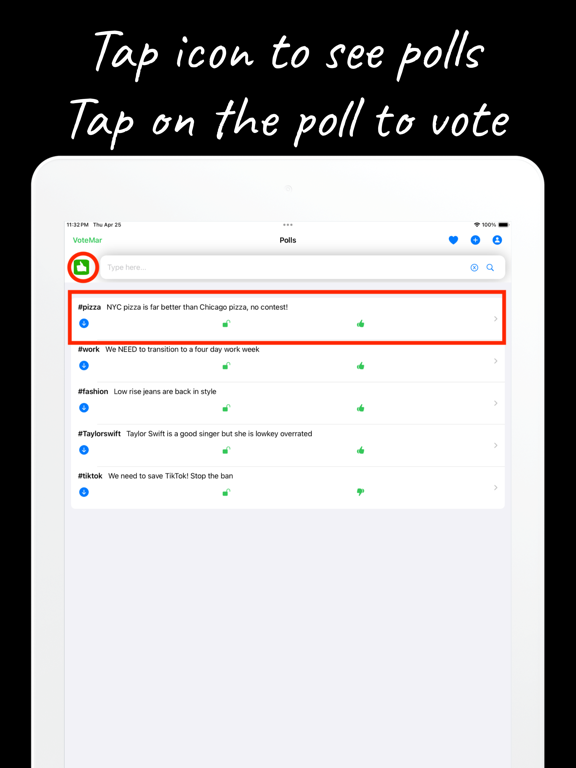 VoteMar iPad screenshot 1 - Productivity app