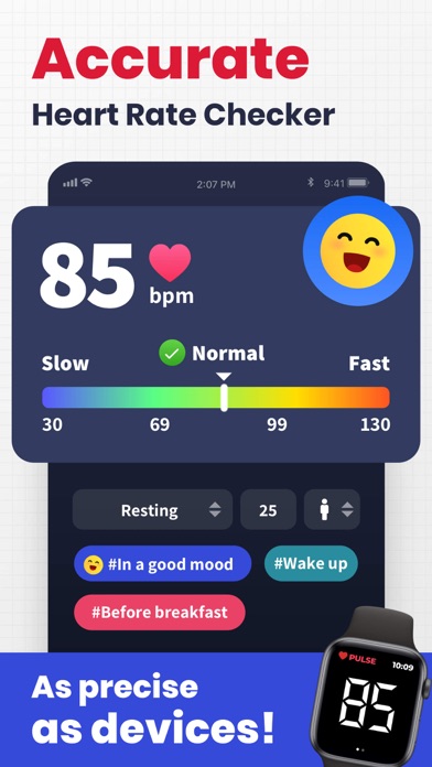 Heart Rate Monitor · Pulse App screenshot