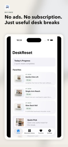 DeskReset - Desk Stretches iPhone screenshot