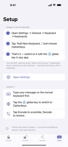 CipherKeys iPhone screenshot