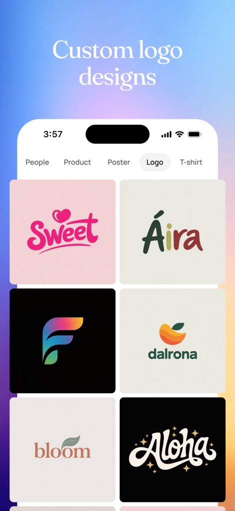 Ideogram AI - Image Generator - Explore the dedicated logo creation tool, showcasing a diverse gallery of custom-generated logos with varied typographic styles and visual branding elements.