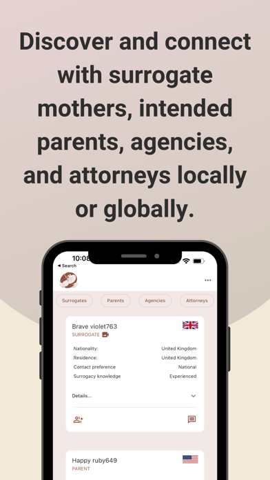 Surrogacy App Screenshot