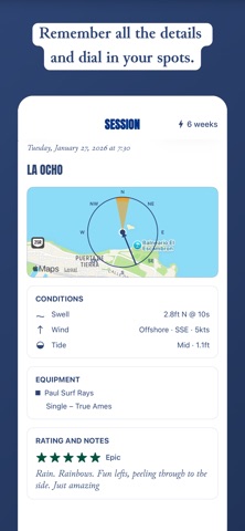 Session – Surf Log & Forecast screenshot