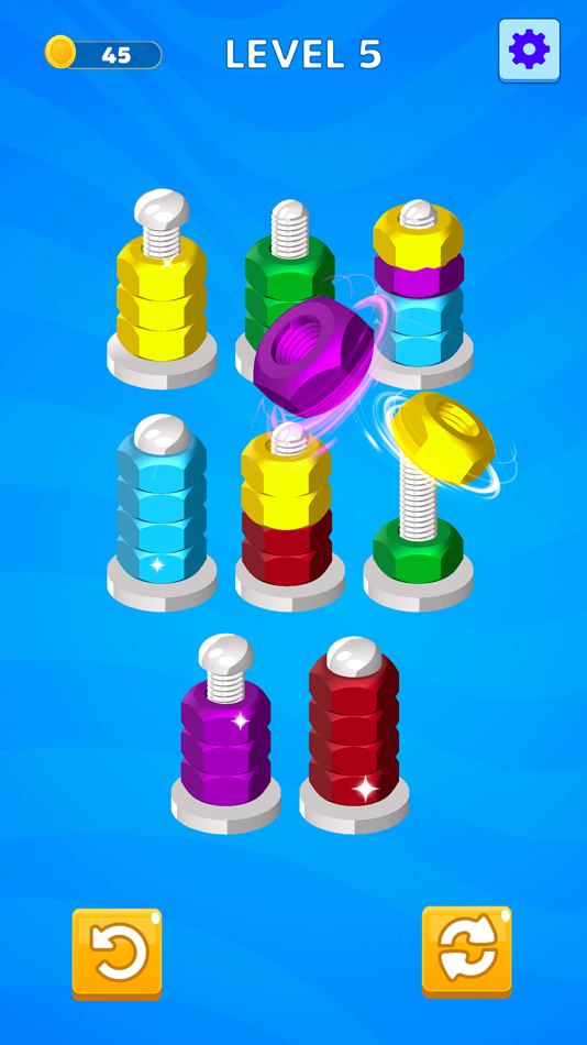 #3. Nuts Color Bolts: Sorting Game (iOS) Bởi: The Game Storm Studios (Pvt) Ltd