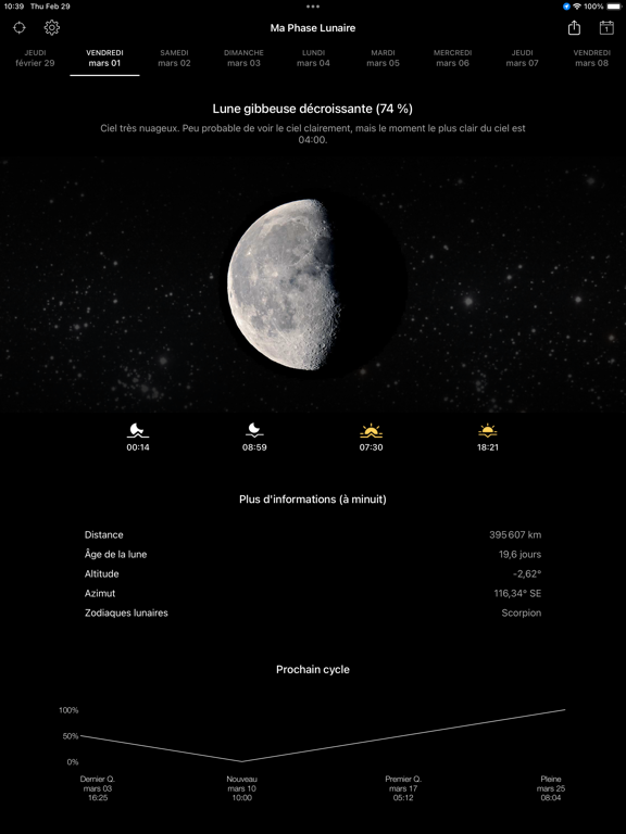 Screenshot #4 pour My Moon Phase Pro - Alerts