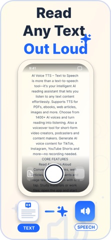 AI Voice TTS – Text to Speech iPhone screenshot
