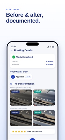Washii Mobile Car Wash iPhone screenshot