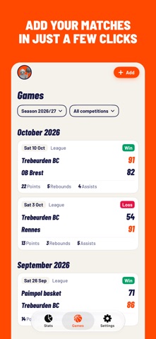 MyDataBasket: vos stats basket screenshot 4