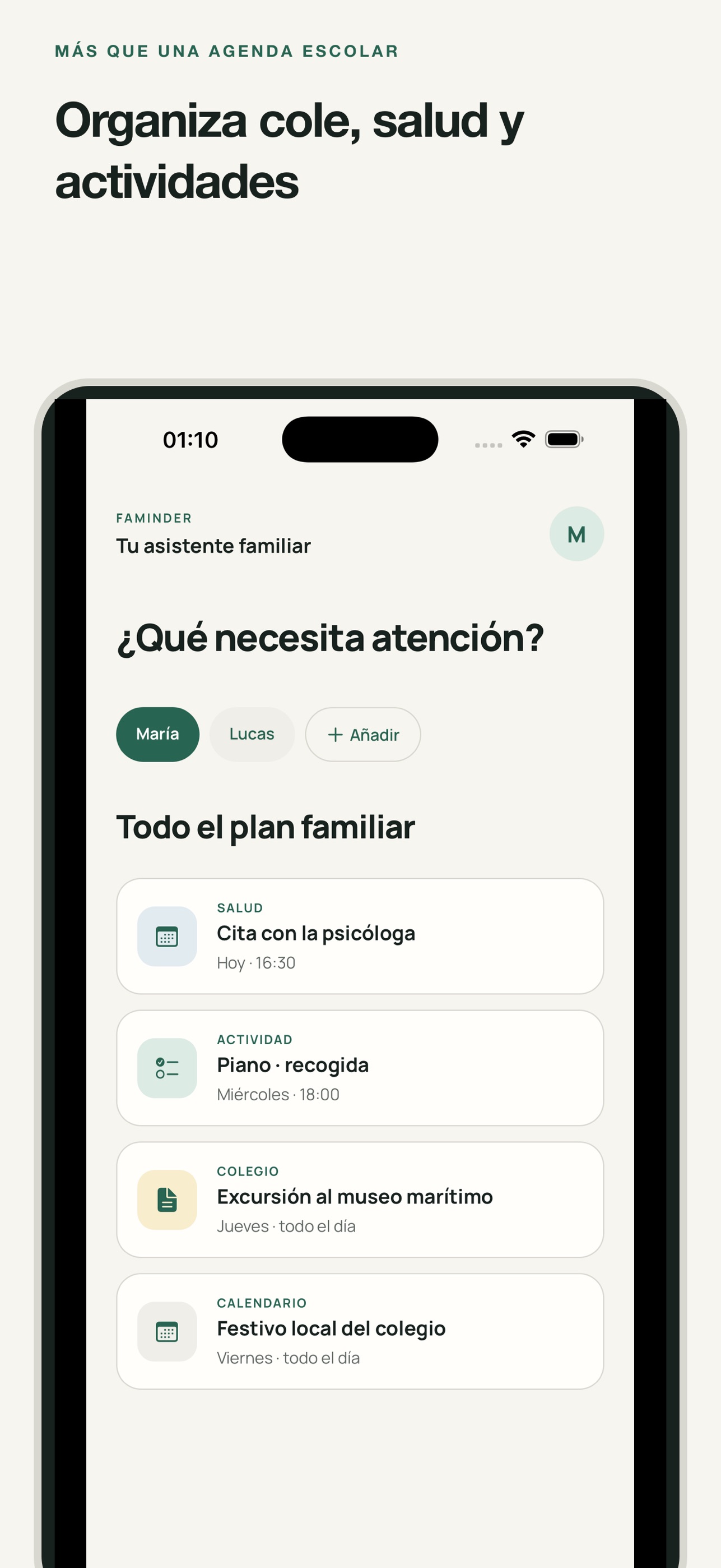 Screenshot 4 of Faminder: Agenda familiar
