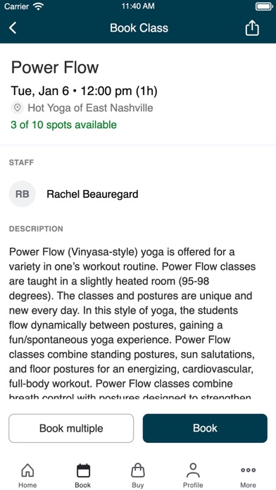 HotYogaEast iPhone screenshot 3 - Health & Fitness app