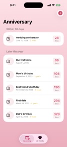 Anniversary Date Reminder screenshot